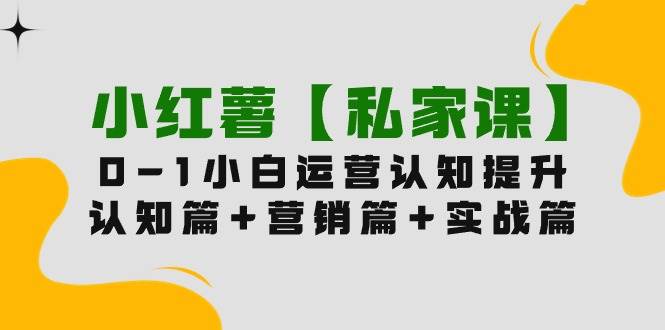 图片[1]-小红薯【私家课】0-1玩赚小红书内容营销，认知篇+营销篇+实战篇（11节课） - 久爱网创-久爱网创