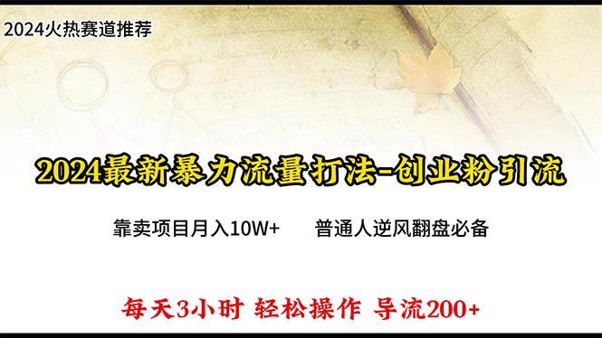 图片[1]-2024年最新暴力流量打法，每日导入300+，靠卖项目月入10W+ - 久爱网创-久爱网创