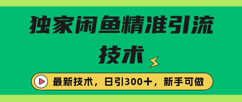 独家闲鱼引流技术，日引300＋实战玩法-久爱网创